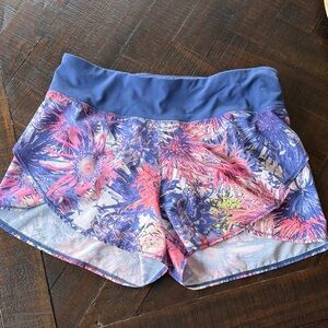 CALIA by Carrie Underwood Floral Athletic Shorts in Blue and Pink